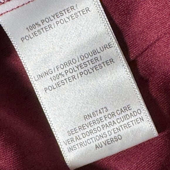 NEW TAYLOR CHIFFON SMOCKED RUFFLE DRESS DARK BLOOMCORE BURGUNDY SIZE 8 - Picture 6 of 7